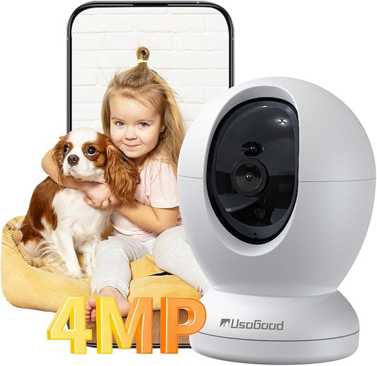 usogood 2.5K Indoor Camera for Home Security, 360°Pet Camera Indoor with Phone App,Support 5G/2.4Ghz WiFi,Dog Cameras with Speaker, Auto Motion Tracking Detection,2-Way Audio,Best Gift